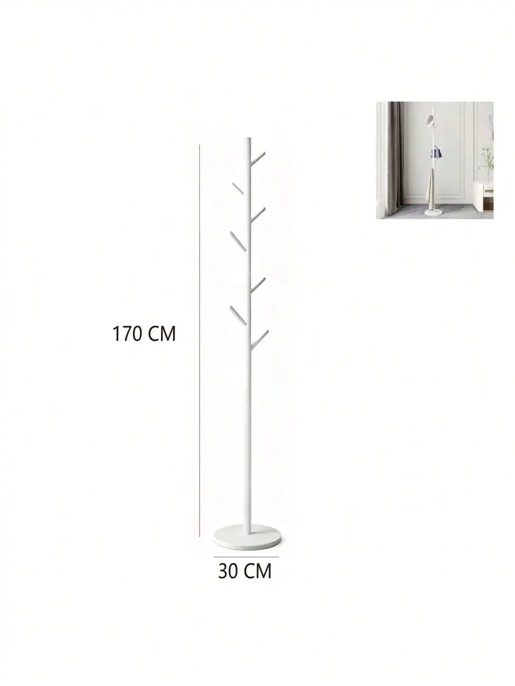 Marble & Metal Freestanding Coat Rack – Tree Design 7 Hooks