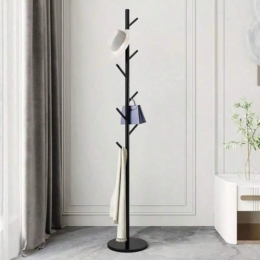 Marble & Metal Freestanding Coat Rack – Tree Design 7 Hooks
