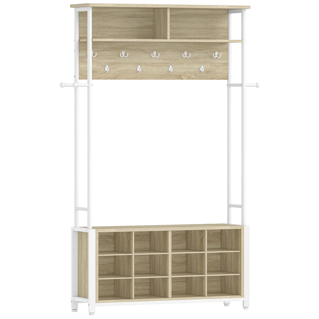 Porte-Manteau Vestiaire Bois avec Banc – Entrée Rangée en 1 Meuble