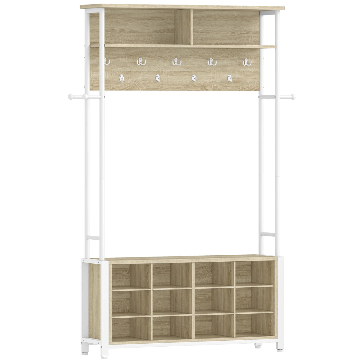 Porte-Manteau Vestiaire Bois avec Banc – Entrée Rangée en 1 Meuble