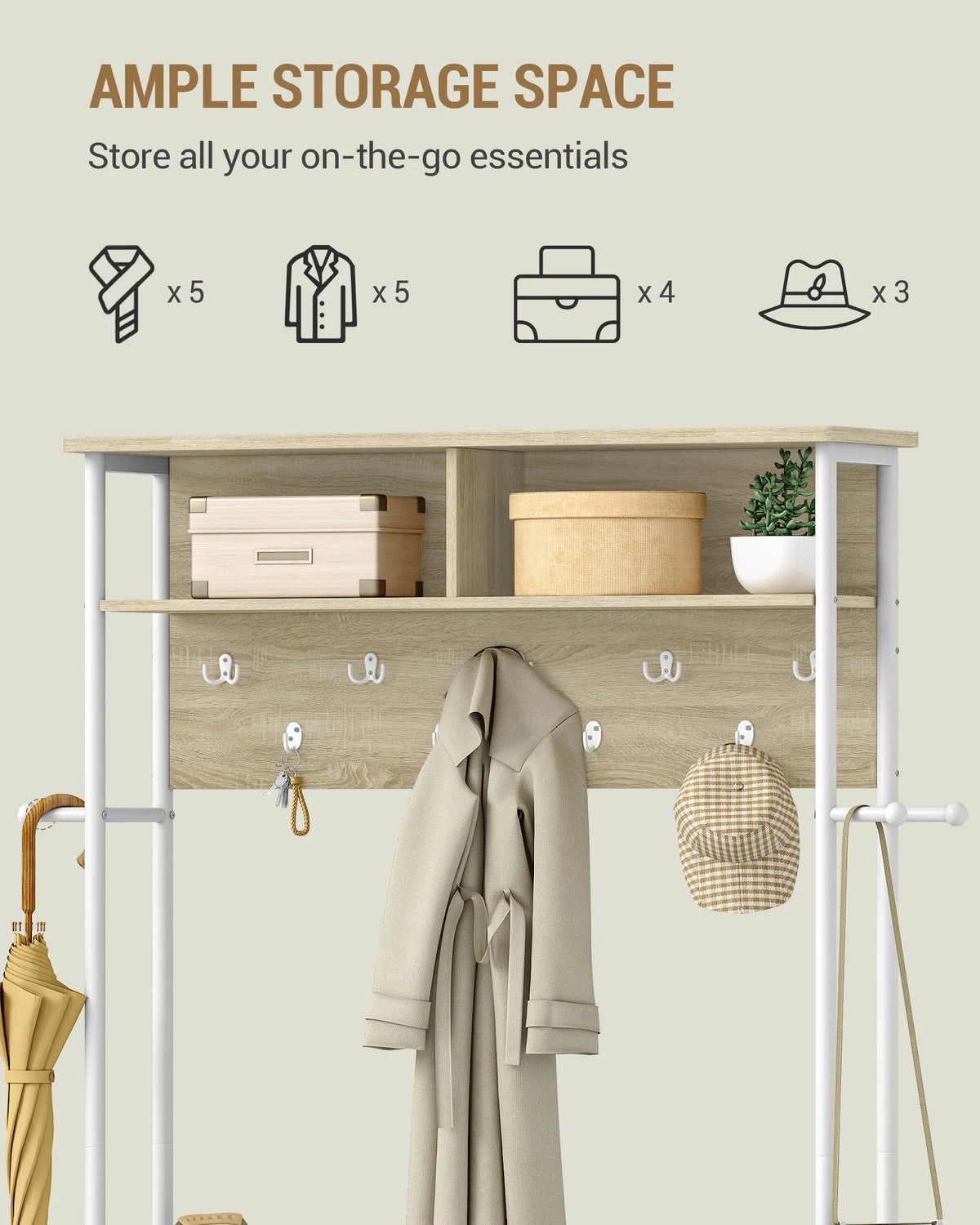 Porte-Manteau Vestiaire Bois avec Banc – Entrée Rangée en 1 Meuble
