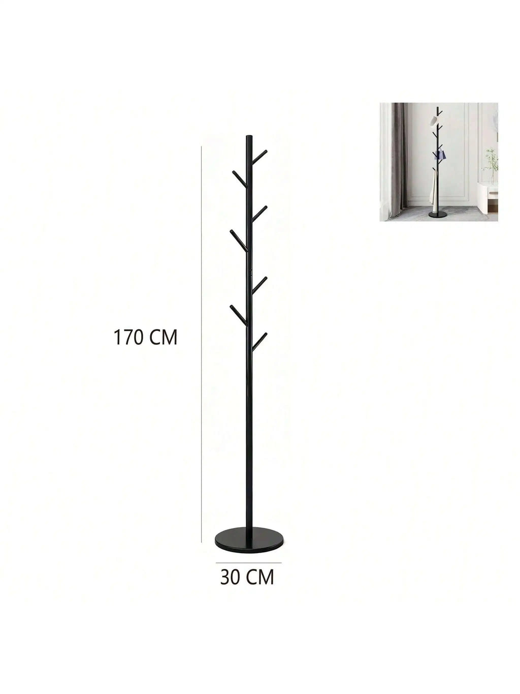 Marble & Metal Freestanding Coat Rack – Tree Design 7 Hooks