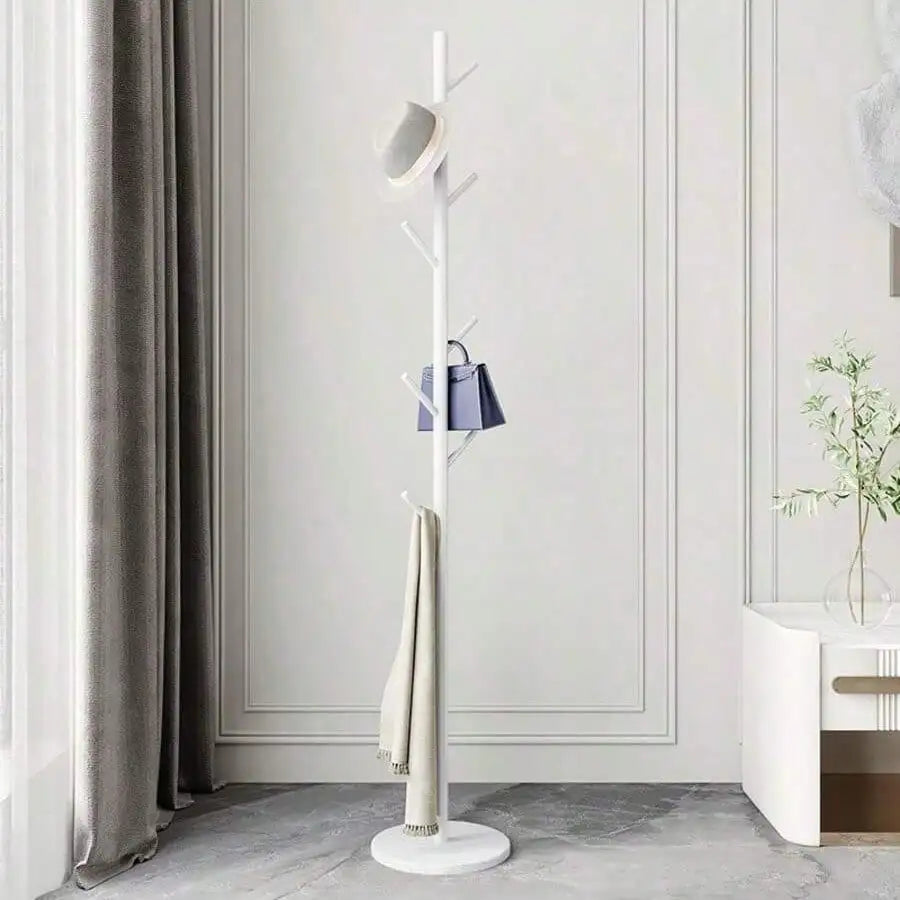 Marble & Metal Freestanding Coat Rack – Tree Design 7 Hooks