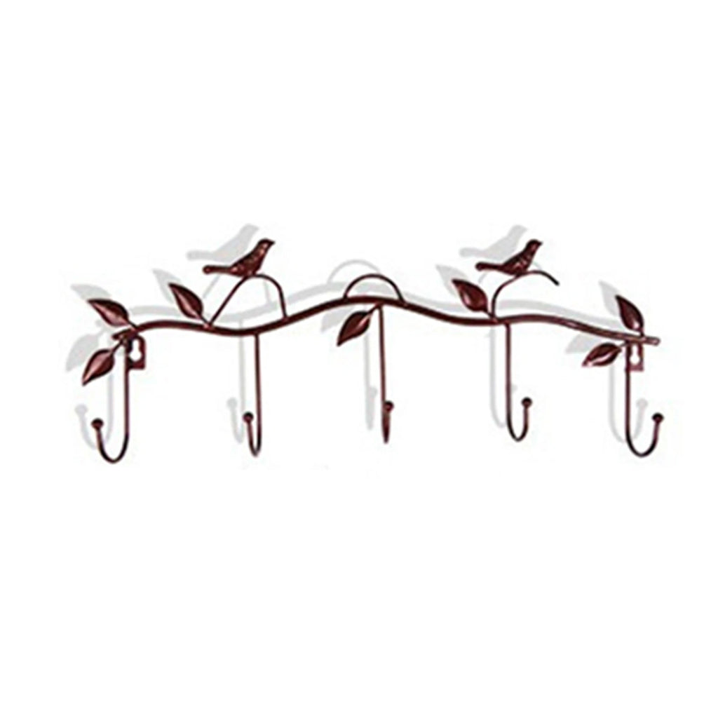 Porte-Manteau Mural Métal Oiseaux 5 Crochets – Entrée Design Rétro