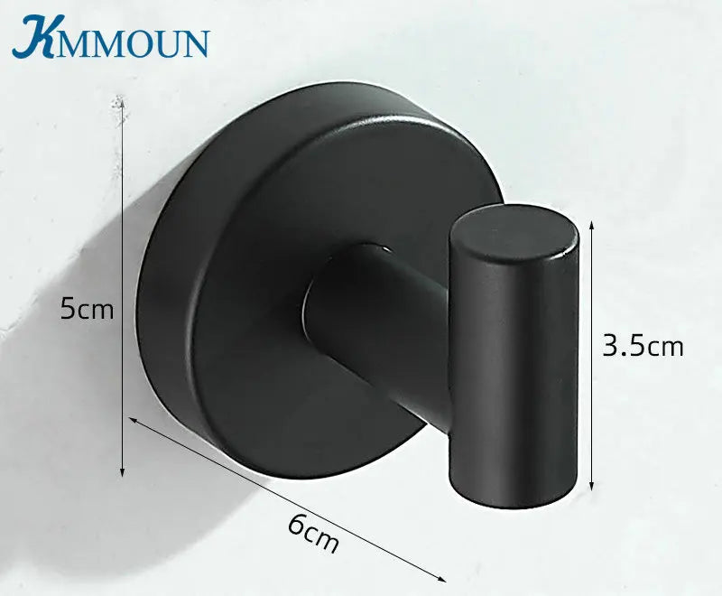 Patère Murale Métal Noir Design – Porte-Manteau Salle de Bain