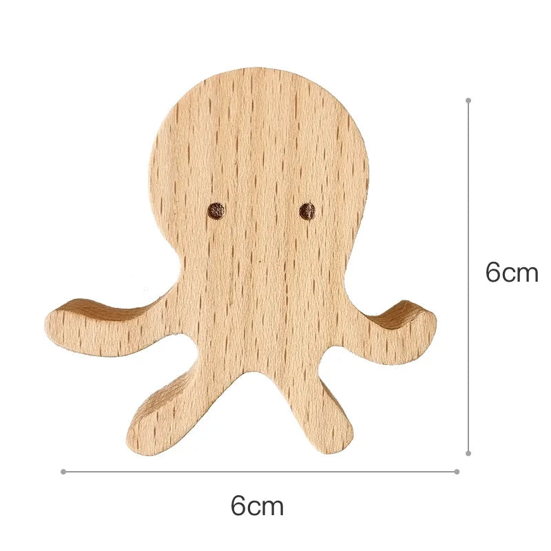 Porte-Manteau Mural Bois Enfant – Patère Animal Déco Sans Percer