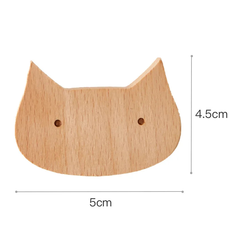 Kids' Wooden Wall Coat Rack – No-Drill Animal Decor Hook
