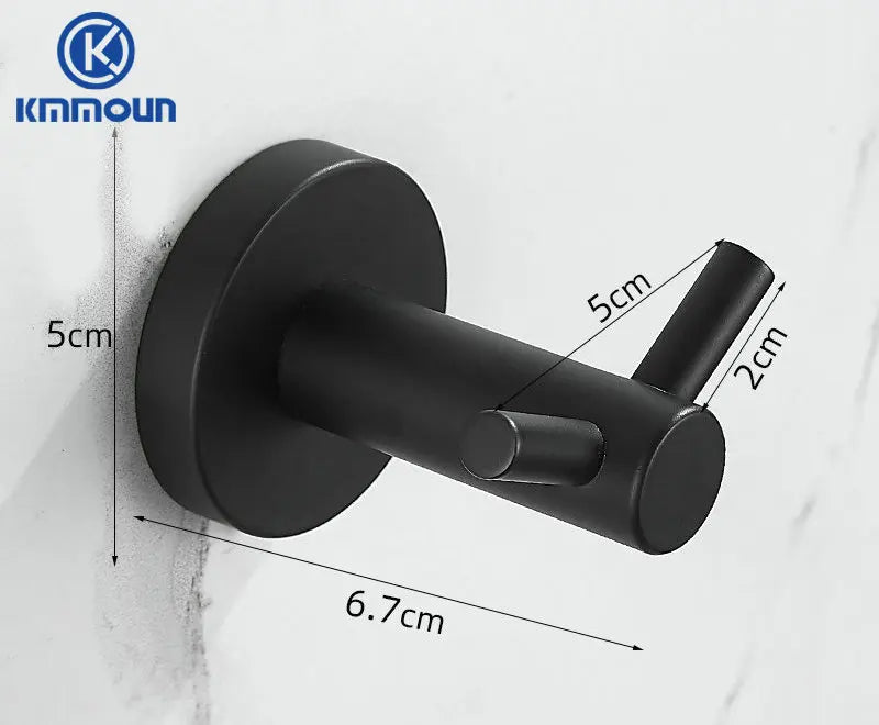 Patère Murale Métal Noir Design – Porte-Manteau Salle de Bain