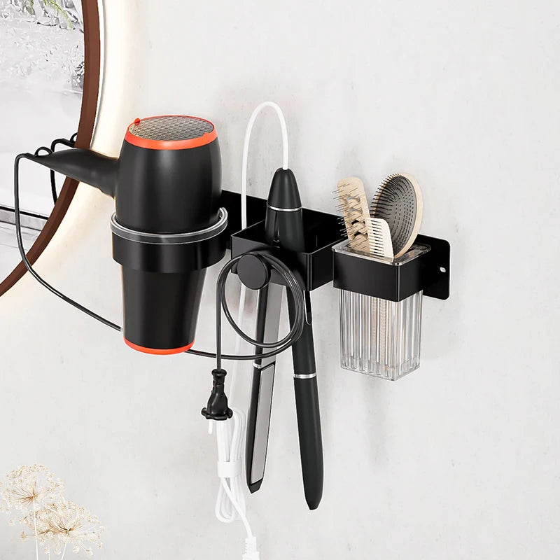 Hair Dryer & Straightener Wall Mount – No-Drill Bathroom Storage