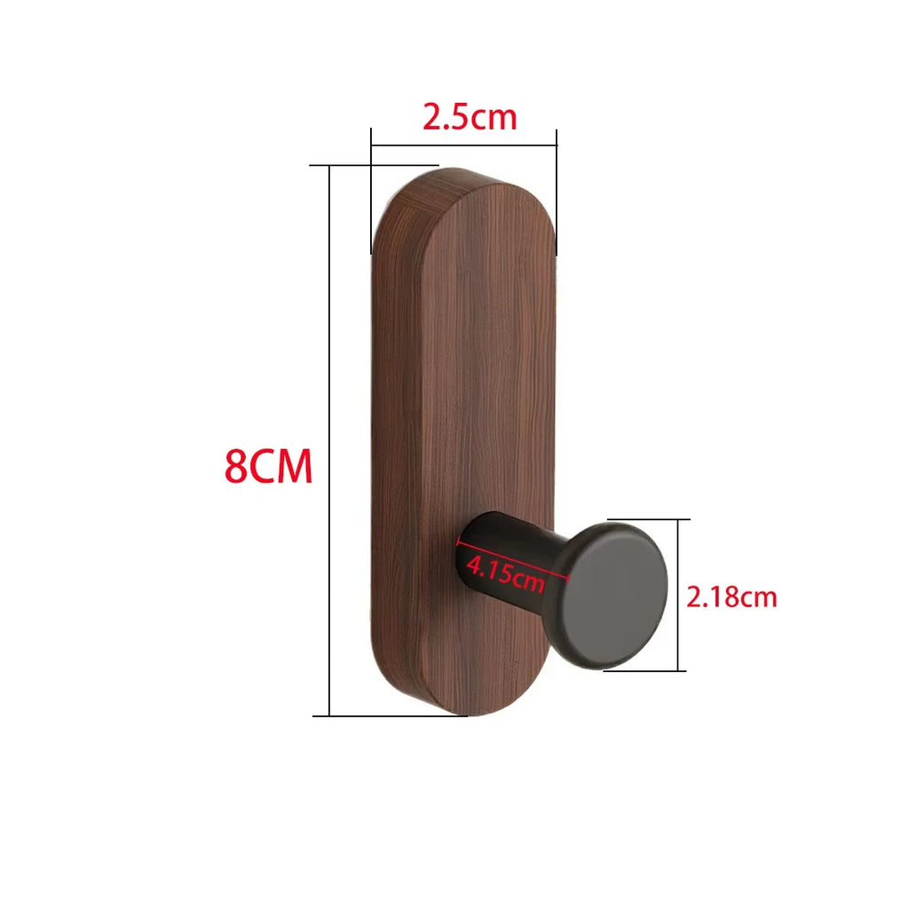 Patère Murale Bois Noyer Adhésive – porte-manteau sans percer