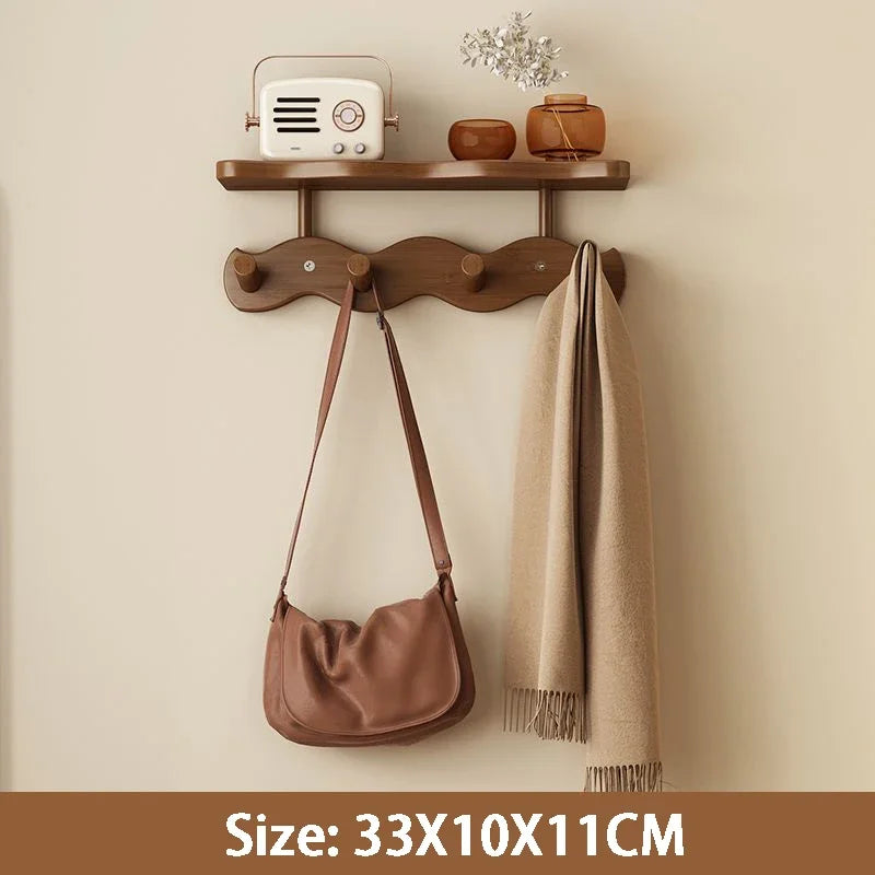 Porte-Manteau Mural Bambou et Étagère – 4, 6 ou 8 Crochets Entrée