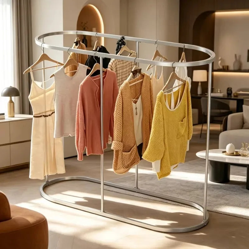 Porte-Manteau sur Pied Rond Métal Design Moderne – Portant de Boutique