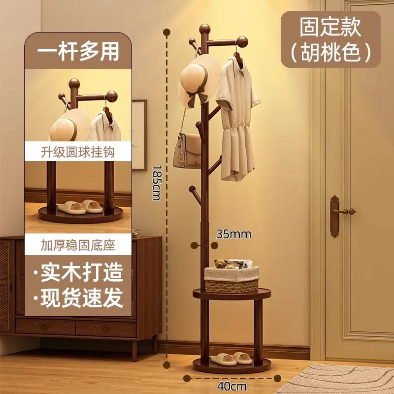 Porte-Manteau sur Pied Bois à Roulettes – Rangement Chambre et Entrée