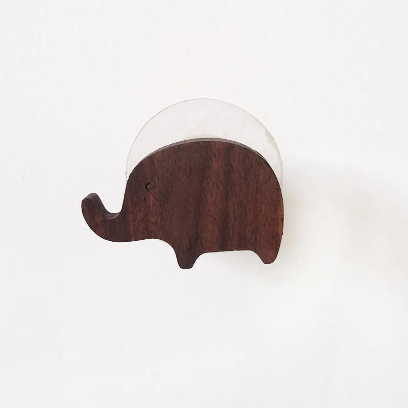 Porte-Manteau Mural Bois de Noyer Massif – Patère Animaux Enfant