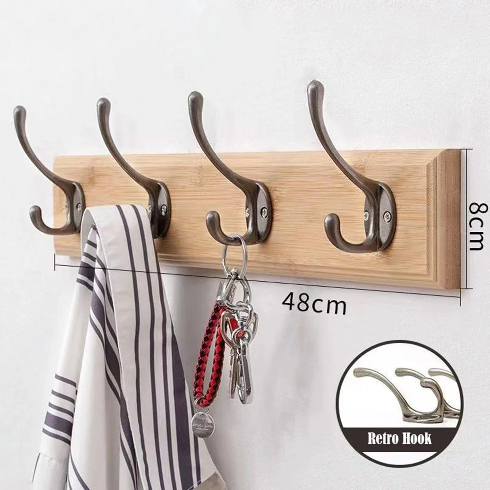 Porte-Manteau Mural Bois Vintage – entrée rangée en 5 minutes