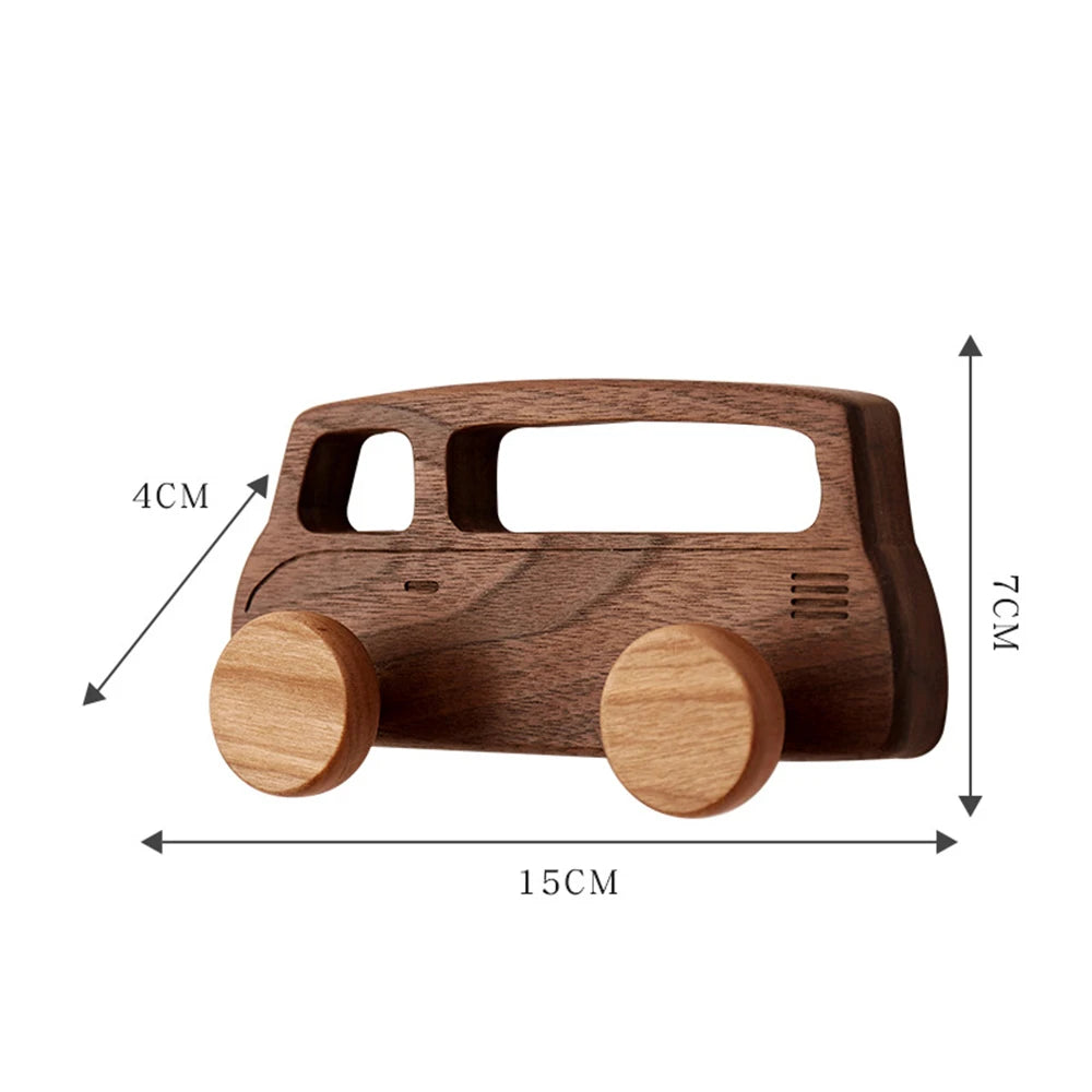 Wall Coat Rack for Kids, Wooden Car – 2 Hooks, No Drilling