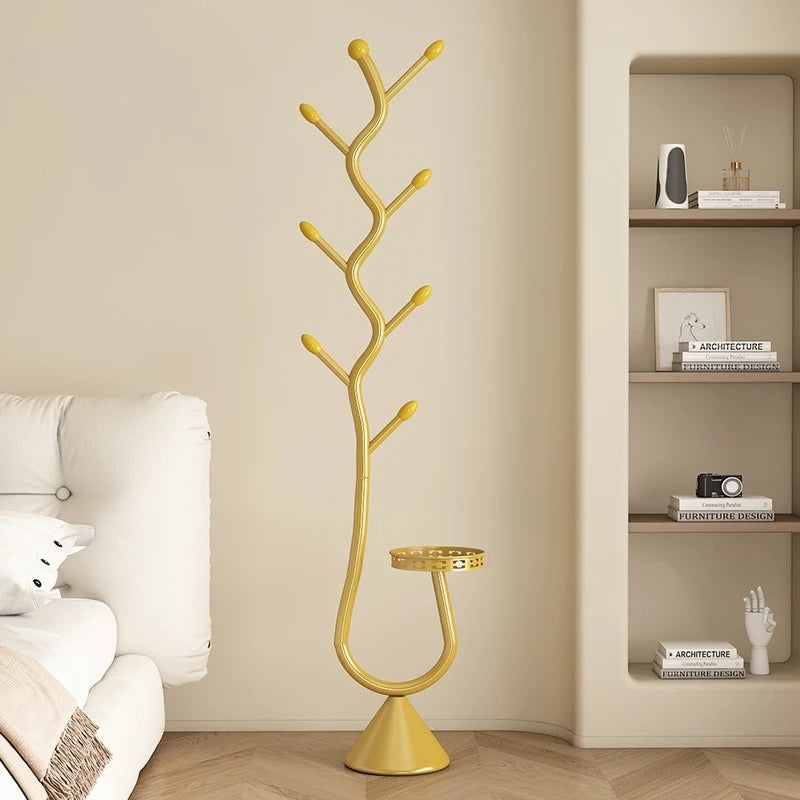 Metal Tree-Shaped Coat Rack – Stone Base, Entryway and Bedroom