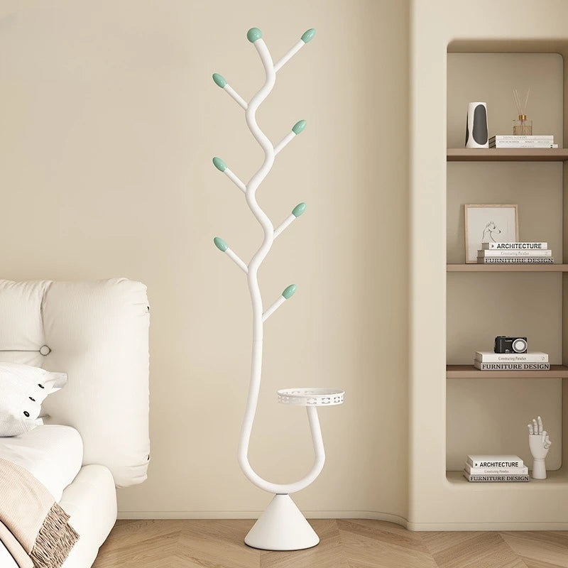 Metal Tree-Shaped Coat Rack – Stone Base, Entryway and Bedroom