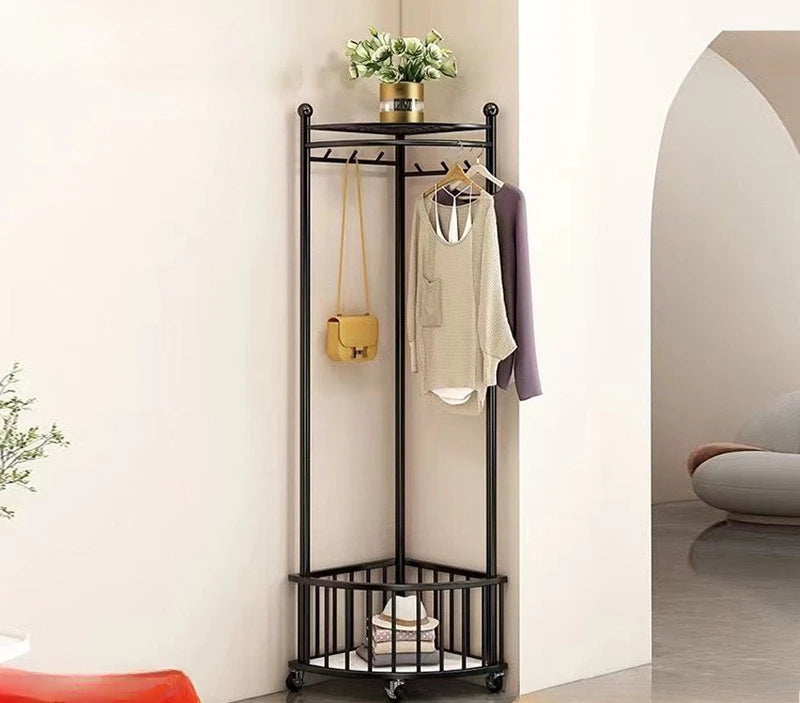 Corner Freestanding Metal Coat Rack – space-saving for the entryway