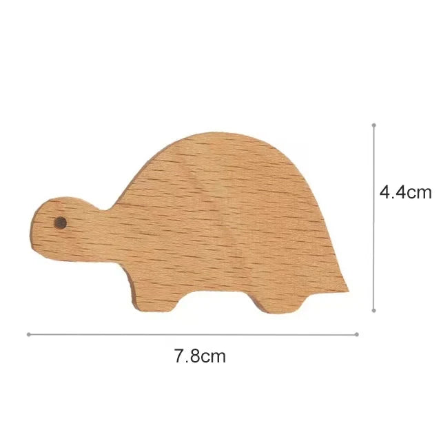 Kids' Wooden Wall Coat Rack – No-Drill Animal Decor Hook
