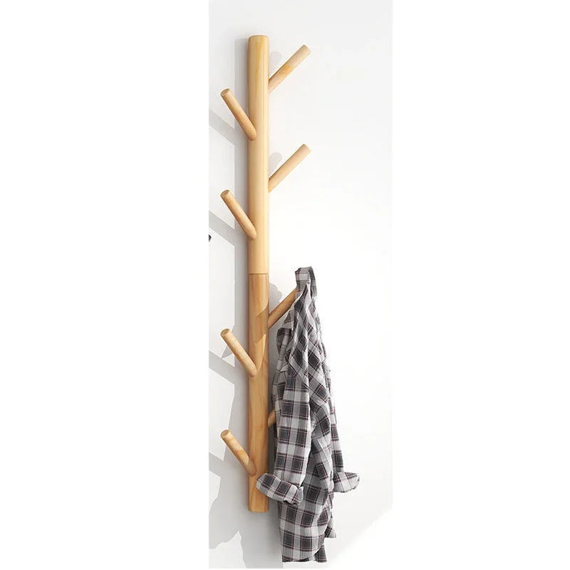 Porte-Manteau Mural Bois – Patère 4 ou 8 Crochets pour l'Entrée