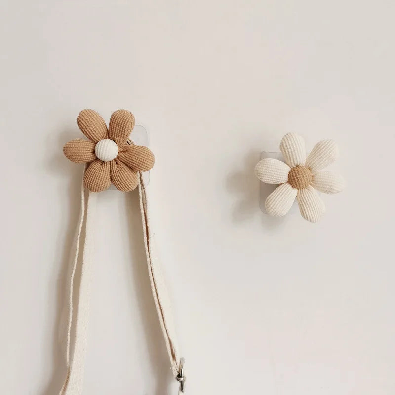 Porte-Manteau Mural Enfant Bois – Patère Fleur Adhésive Sans Percer
