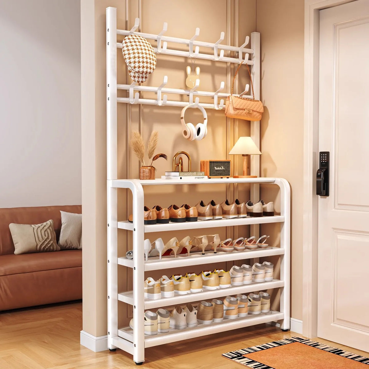 Multi-Tier Metal Shoe Rack – Space-Saving Storage