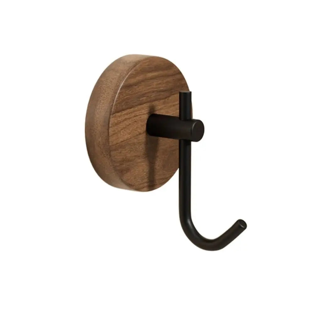 Porte-Manteau Mural Bois Noyer Sans Percer – Lot de 5 Patères Adhésives
