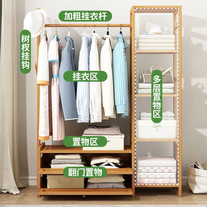 Porte-Manteau sur Pied Bois Penderie – Dressing Ouvert Chambre
