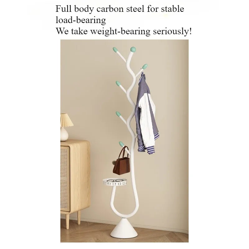Metal Tree-Shaped Coat Rack – Stone Base, Entryway and Bedroom