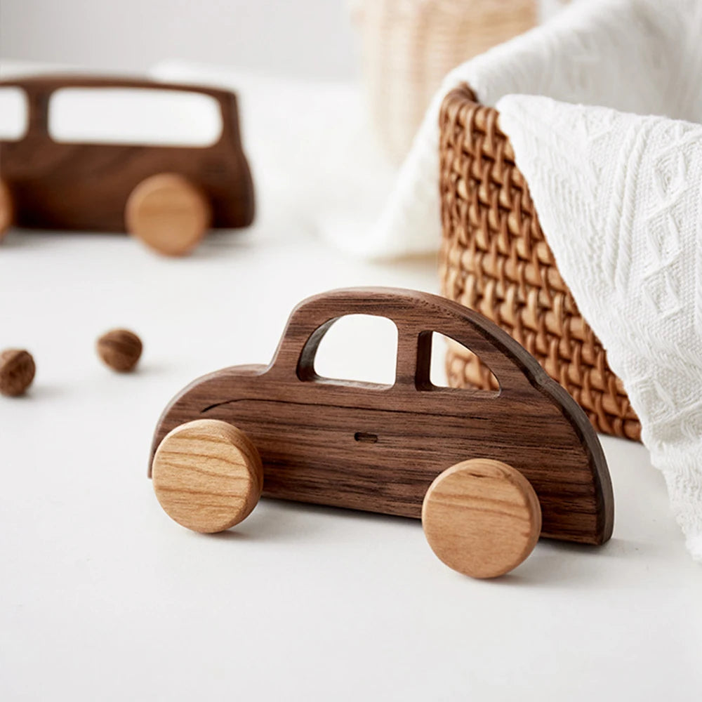 Wall Coat Rack for Kids, Wooden Car – 2 Hooks, No Drilling