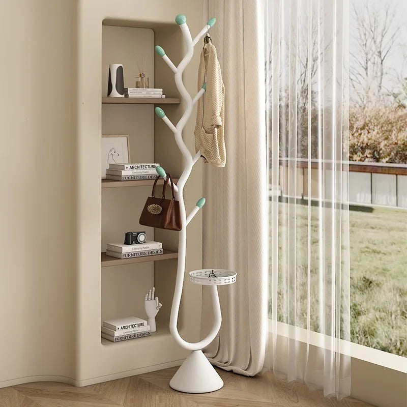 Metal Tree-Shaped Coat Rack – Stone Base, Entryway and Bedroom