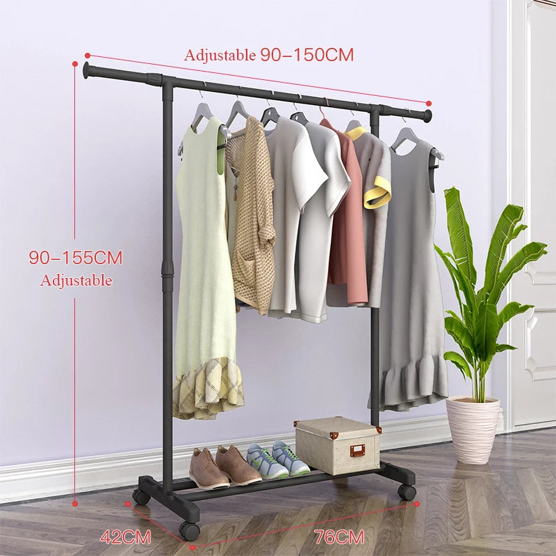 Porte-Manteau sur Pied Métal à Roulettes – Penderie Industrielle