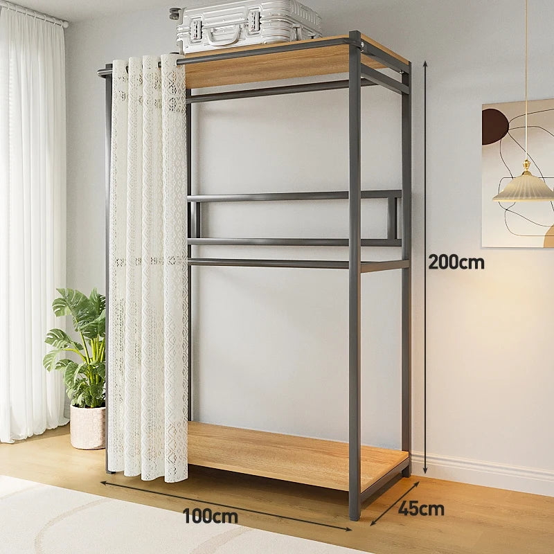 Porte-Manteau sur Pied Métal Penderie Rideau – Dressing Chambre