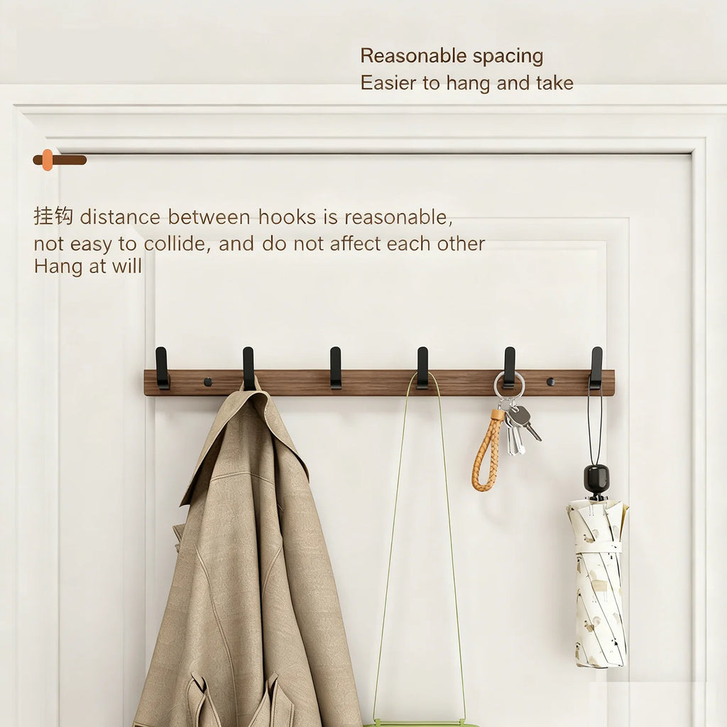 Porte-Manteau Mural Bois Design Moderne – Patère Entrée 4 à 6 Crochets