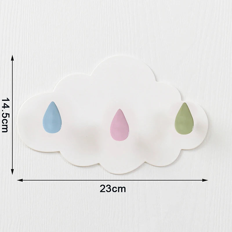 Porte-Manteau Mural Enfant Sans Percer – Patère 4 Crochets Nuage