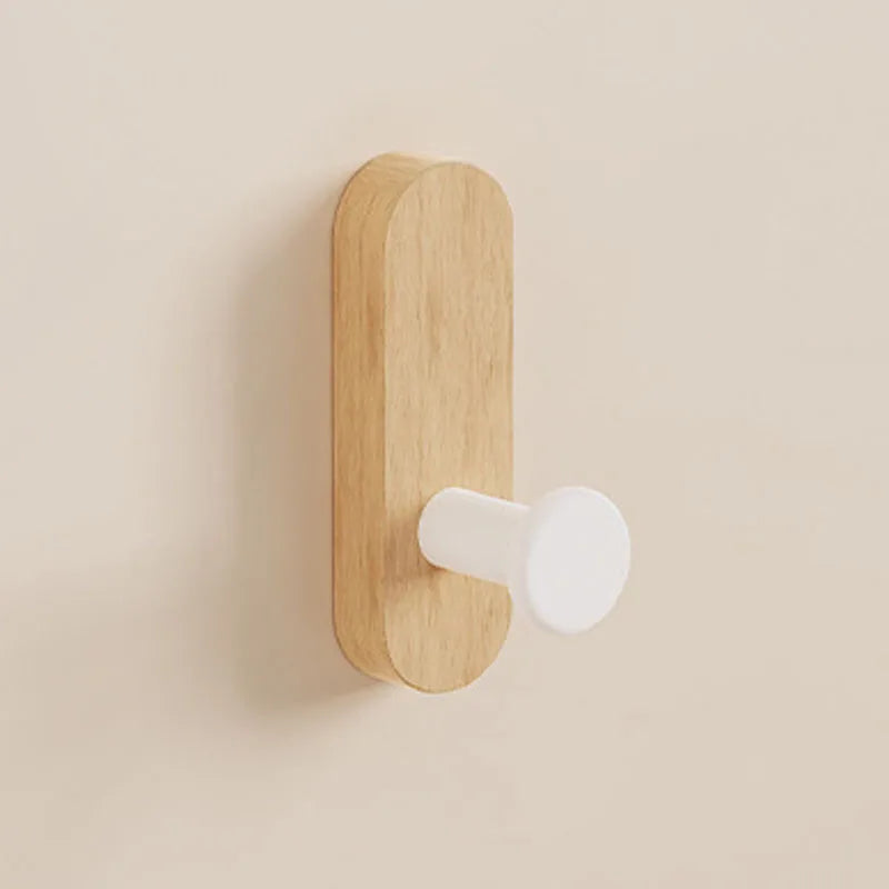 Patère Murale Bois Noyer Adhésive – porte-manteau sans percer
