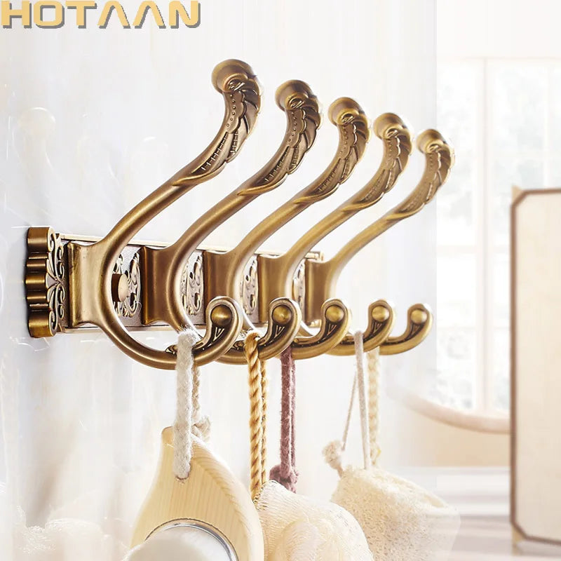 Patère Murale Aluminium 5 Crochets – Porte-Manteau Salle de Bain