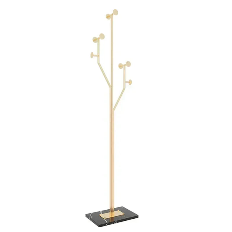 Metal Tree Design Free-Standing Coat Rack – 7 hooks, marble base