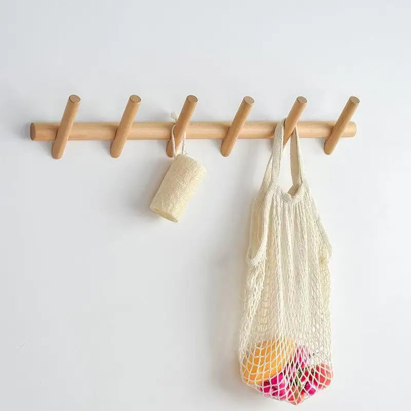 Porte-Manteau Mural Bois Chêne Scandinave – 4 ou 5 Crochets Entrée