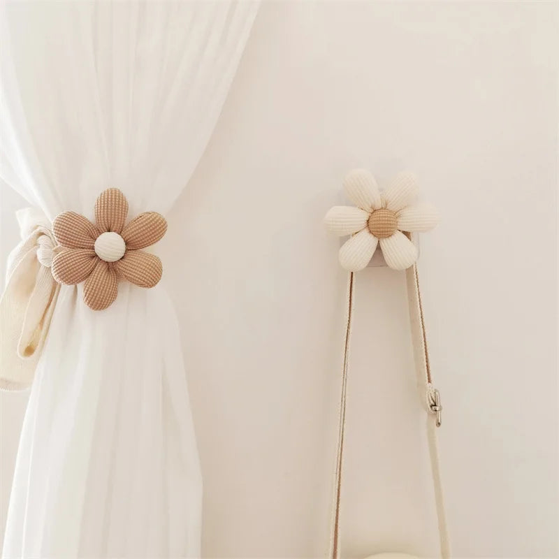 Porte-Manteau Mural Enfant Bois – Patère Fleur Adhésive Sans Percer