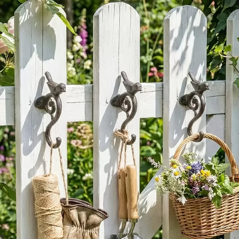 Patère Murale Fonte Oiseau – Porte-Manteau Vintage Entrée et Jardin