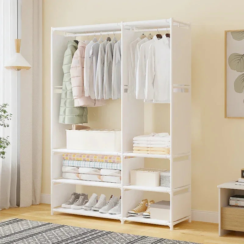 Porte-Manteau sur Pied Plastique & Métal Blanc – Portant Sans Percer