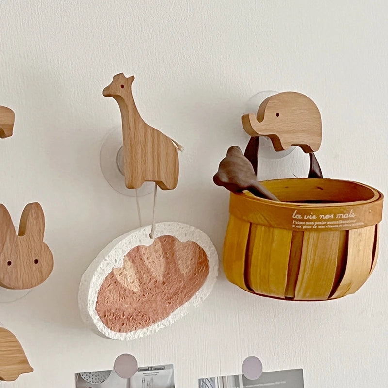 Porte-Manteau Mural Bois Enfant – Patère Animal Déco Sans Percer