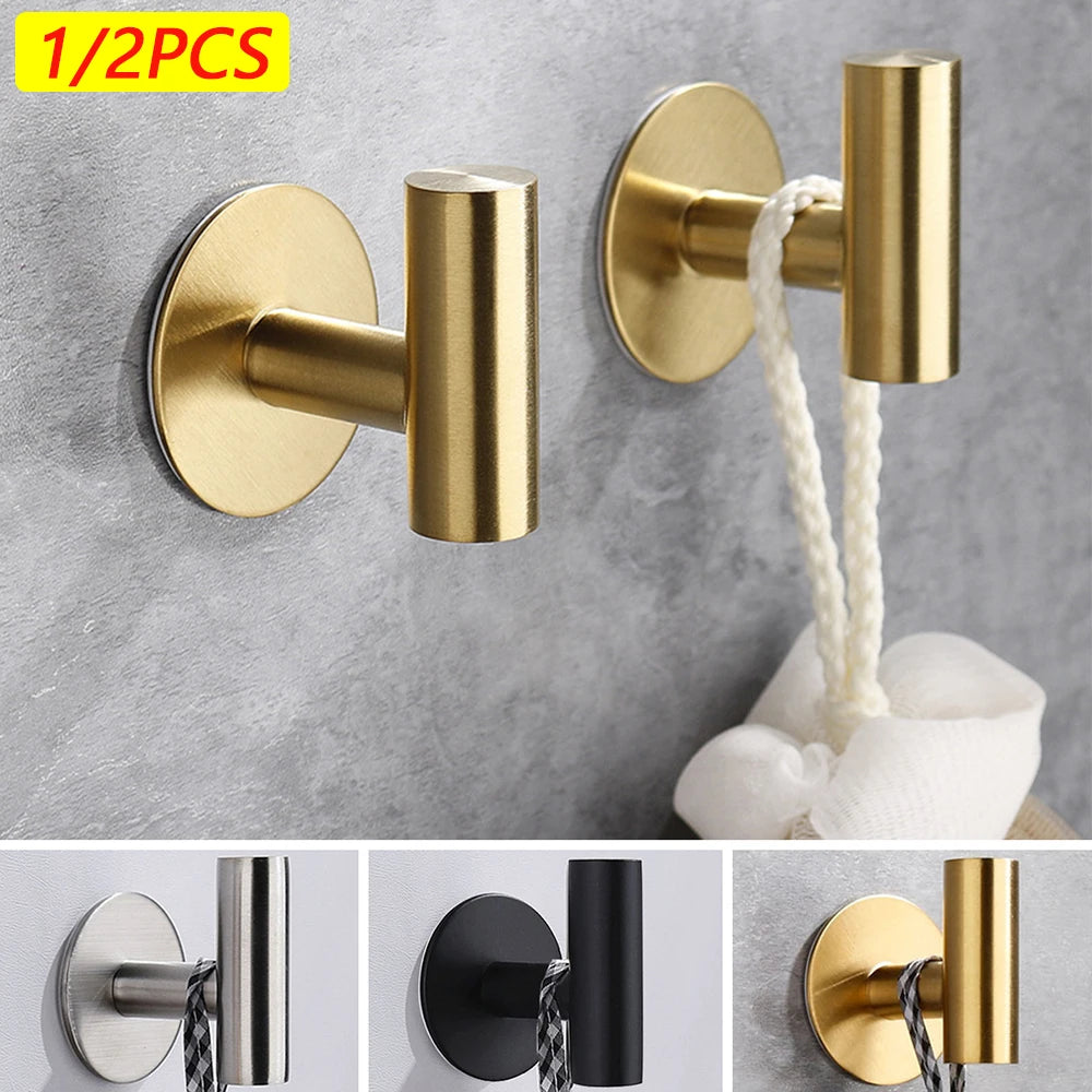 Adhesive Metal Wall Hook – coat and towel, no drilling