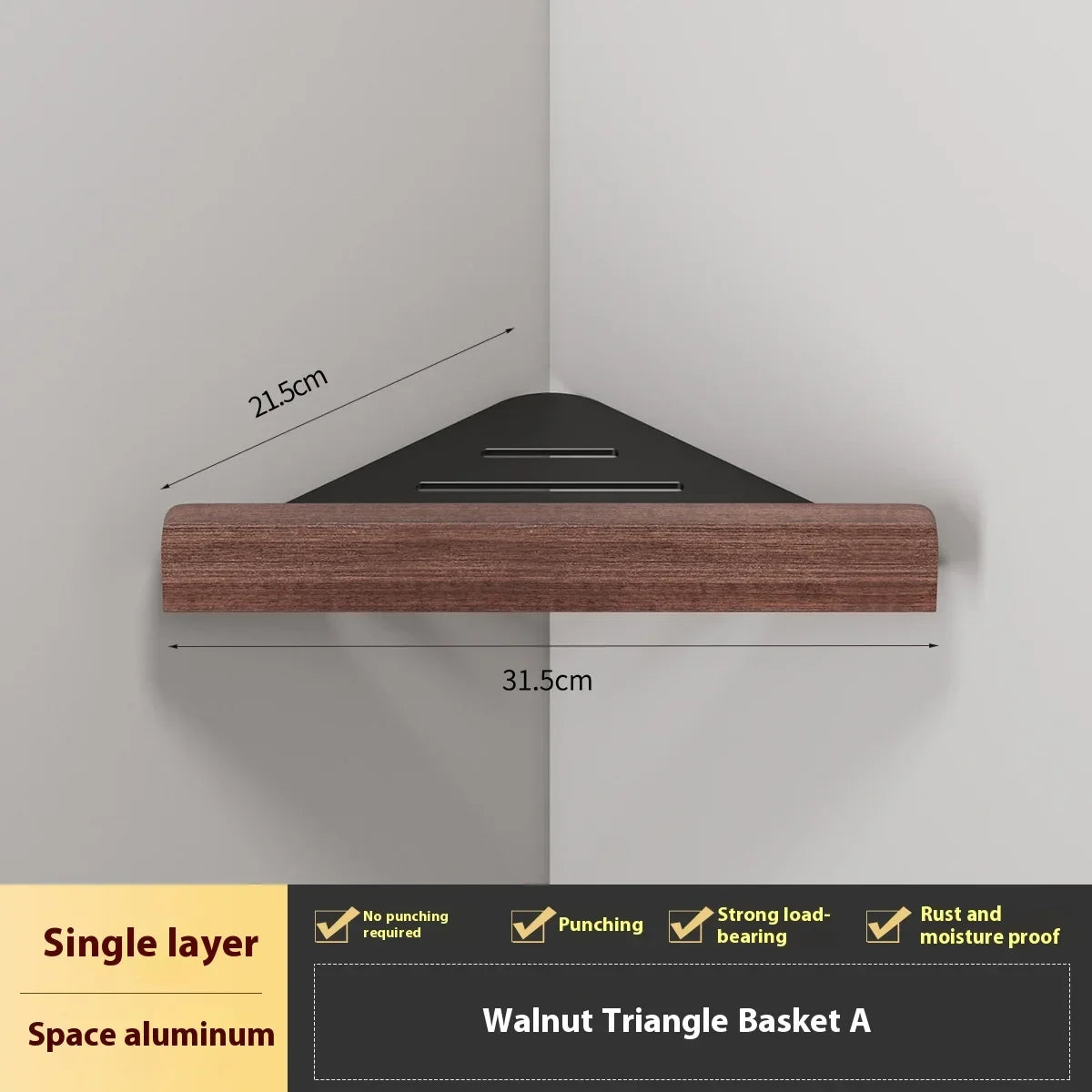 Porte-Manteau Mural Bois Noyer & Inox Design – Salle de Bain