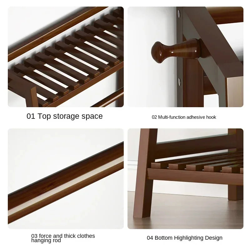 Porte-Manteau Mural Bois avec Étagère – entrée rangée en un geste