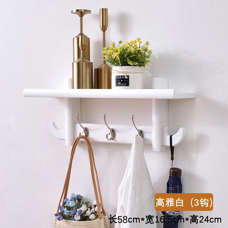 Porte-Manteau Mural Bois avec Étagère – rangement d'entrée malin