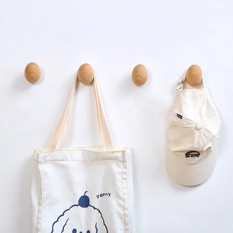Wooden Wall Coat Rack Egg Design – Decorative Hook for Entryway & Bedroom