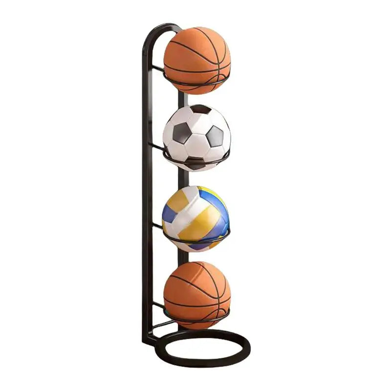 Metal Standing Ball Holder – Basketball Football Volleyball Storage Room